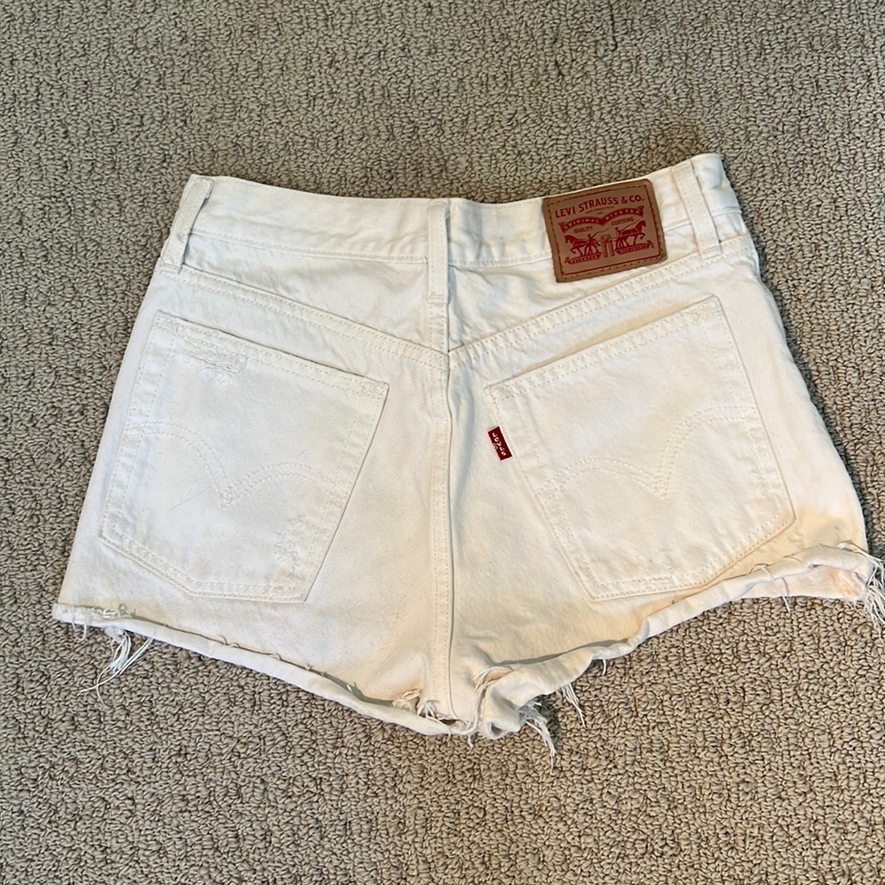 Levi’s White Jean Shorts